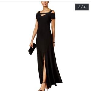 NW Nightway Black Cold Shoulder Evening Dress. Size 6